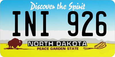 ND license plate INI926