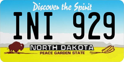 ND license plate INI929
