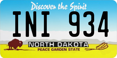 ND license plate INI934