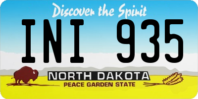 ND license plate INI935