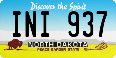 ND license plate INI937
