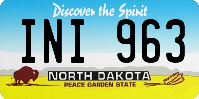 ND license plate INI963