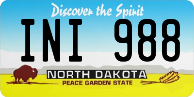 ND license plate INI988