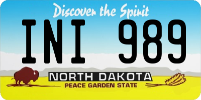 ND license plate INI989