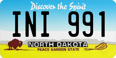 ND license plate INI991