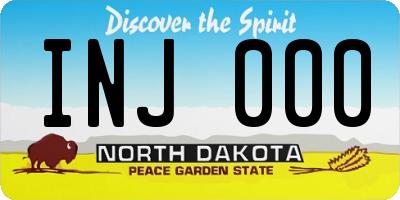 ND license plate INJ000