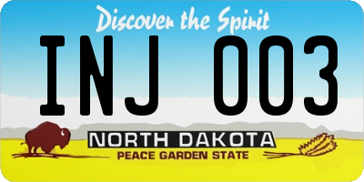 ND license plate INJ003