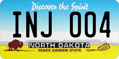 ND license plate INJ004