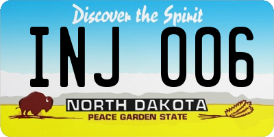 ND license plate INJ006