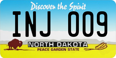ND license plate INJ009