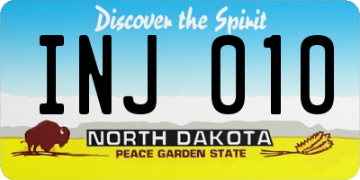 ND license plate INJ010
