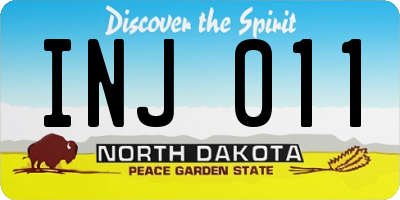 ND license plate INJ011
