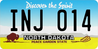 ND license plate INJ014