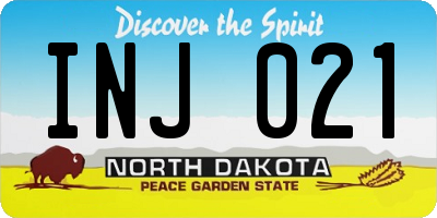 ND license plate INJ021