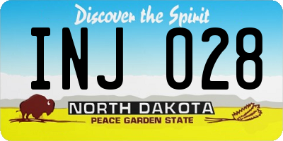 ND license plate INJ028