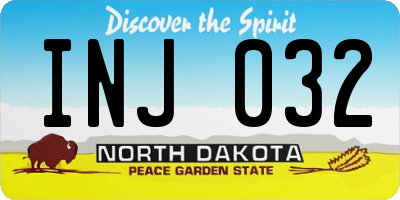 ND license plate INJ032