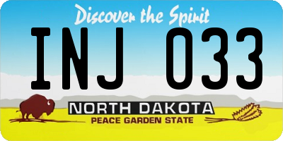 ND license plate INJ033