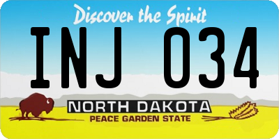ND license plate INJ034