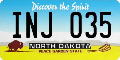 ND license plate INJ035