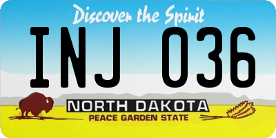 ND license plate INJ036