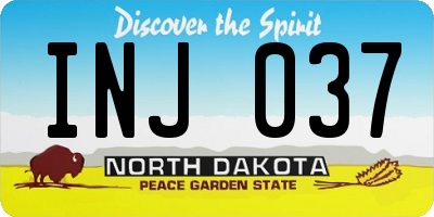 ND license plate INJ037