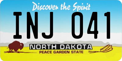 ND license plate INJ041