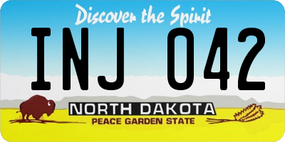 ND license plate INJ042
