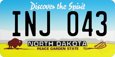 ND license plate INJ043
