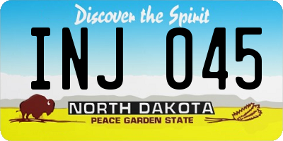 ND license plate INJ045