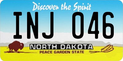 ND license plate INJ046