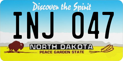 ND license plate INJ047