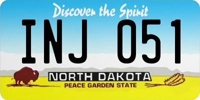 ND license plate INJ051
