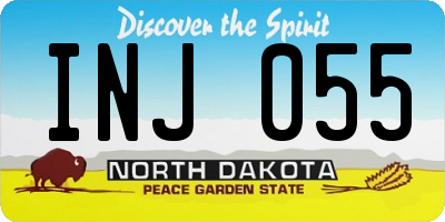 ND license plate INJ055