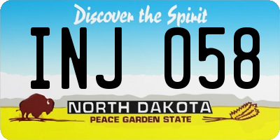 ND license plate INJ058