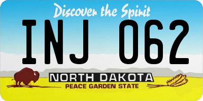 ND license plate INJ062