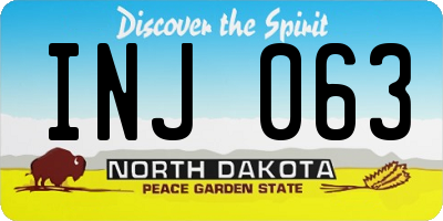 ND license plate INJ063