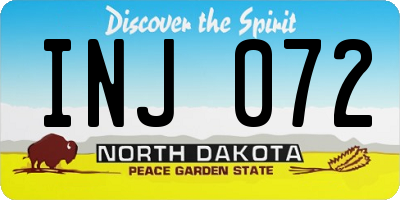 ND license plate INJ072