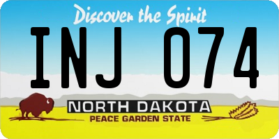 ND license plate INJ074