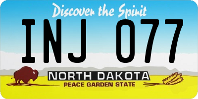 ND license plate INJ077