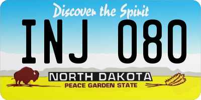 ND license plate INJ080