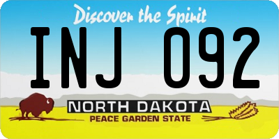 ND license plate INJ092