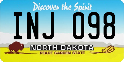 ND license plate INJ098