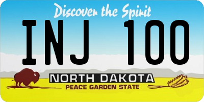 ND license plate INJ100