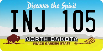 ND license plate INJ105