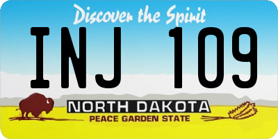 ND license plate INJ109