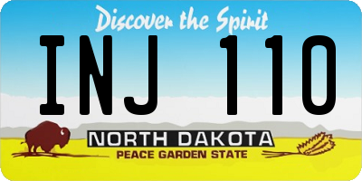 ND license plate INJ110