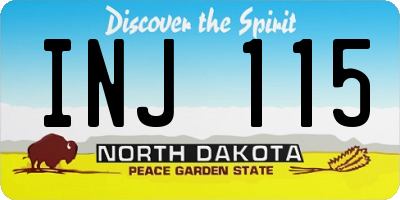 ND license plate INJ115