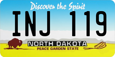 ND license plate INJ119