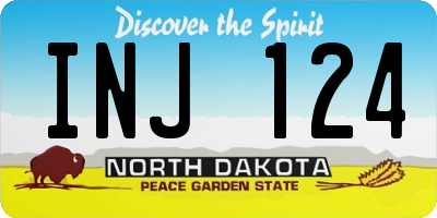 ND license plate INJ124