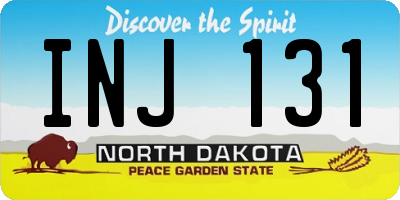 ND license plate INJ131